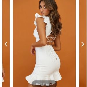 Selfie Leslie Take Note Frill Dress White